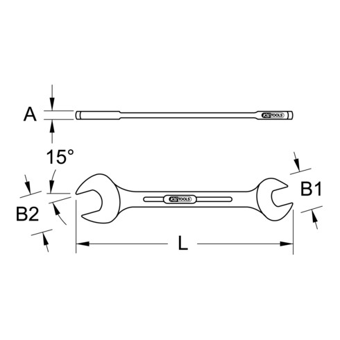 KS Tools BRONZEplus double clé métallique à mâchoires ouvertes BRONZEplus