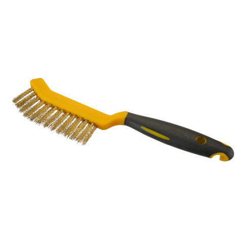 Brosse à étrier de frein Osborn 245/95, fil de laiton serti 0,30 T23 manche plastique jaune-noir / 2 rangées