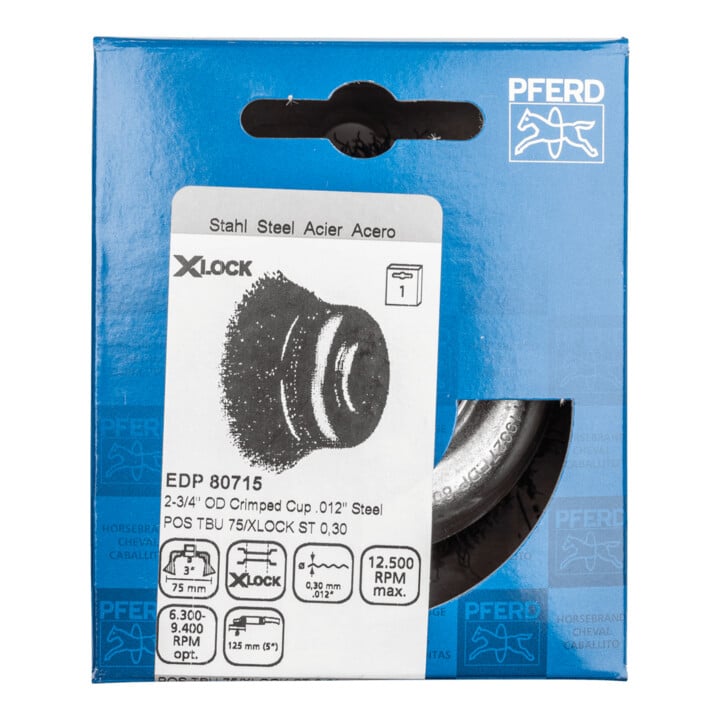 PFERD TOOLS Brosse coupe-tête filetée, non torsadée POS TBU 60/X-LOCK ST 0,30