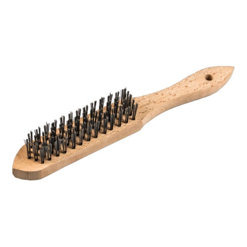 Brosse à main standard Klingspor nombre de rangées 3, 125 x 25 x 290 mm manche en bois 0,35 acier