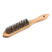 Klingspor Brosse à main Standard, rangées multiples, manche en bois, acier-1