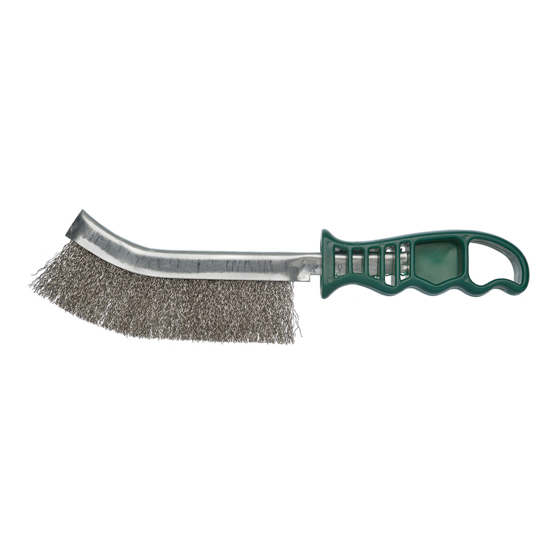 Brosse à main universelle Osborn 265/140, fil d'acier inoxydable serti 0,30 T25 manche plastique vert