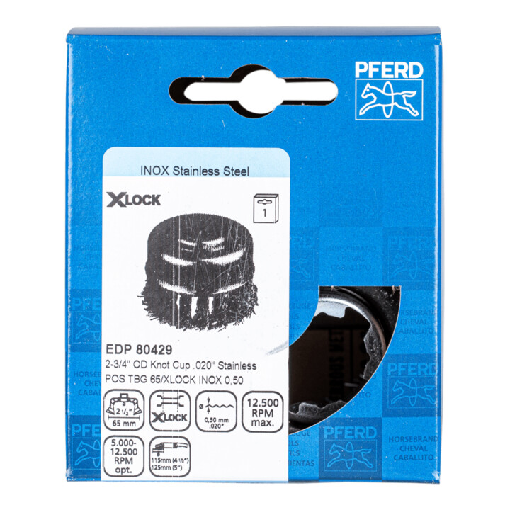 PFERD TOOLS Brosse coupe-tête filetée, torsadée POS TBG 65/X-LOCK INOX 0,35