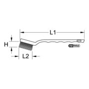 Brosse acier pour bougies à 2 rangées, 170mm-4