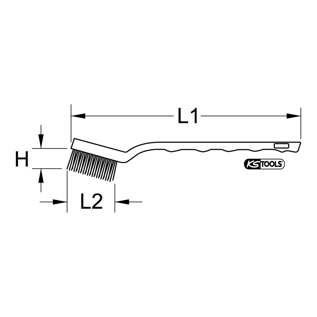 Brosse acier pour bougies à 2 rangées, 170mm