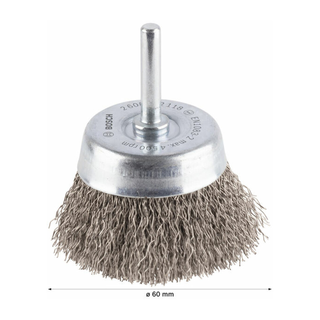 Brosse boisseau 60 mm à fils d'inox ondulés 0,3 mm 60 mm, 0,3 mm