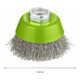 Brosse boisseau 65 mm à fils d'inox ondulés 65 mm, 0,3 mm, M14
