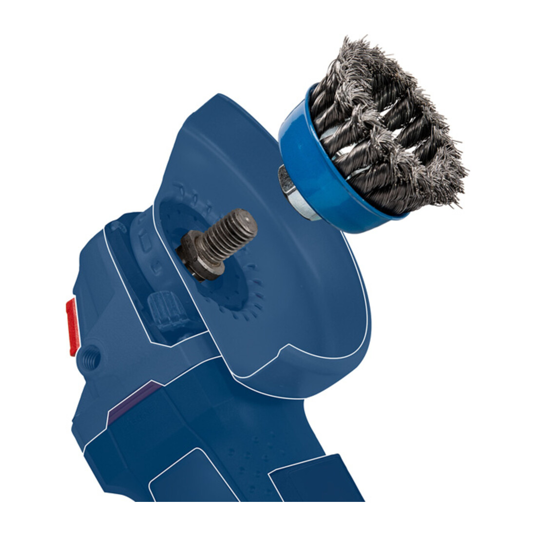 Brosse boisseau 65 mm à fils d'inox ondulés 65 mm, 0,3 mm, M14