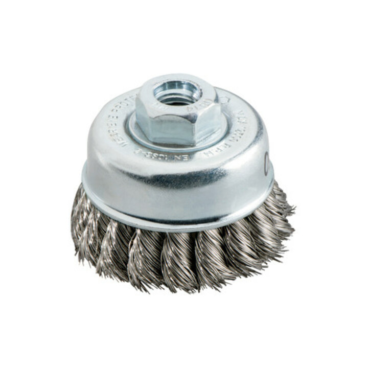 Brosse boisseau 65x0,35 mm/ M 14, acier, torsadé, 50 pièces metabo, emballée séparément, épaisseur de fil 0,35 mm metabo