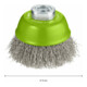 Brosse boisseau 75 mm à fils d'inox ondulés 75 mm, 0,3 mm, M14