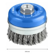 Brosse boisseau 90 mm à fils d'acier torsadés 90 mm, 0,8 mm, M14-4