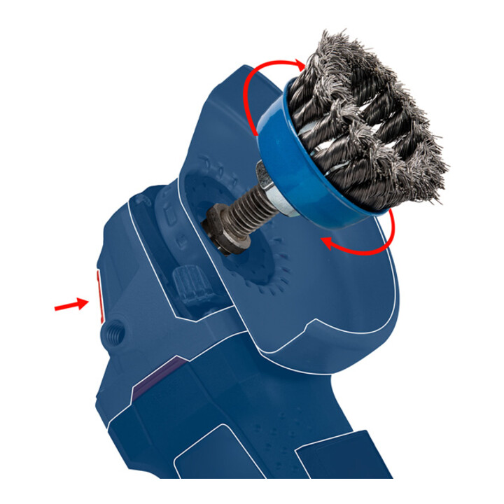 Brosse boisseau 90 mm à fils d'acier torsadés 90 mm, 0,8 mm, M14