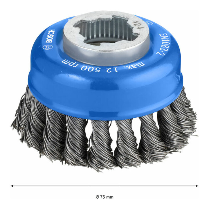 Brosse boisseau acier X-LOCK 75 fils torsadés 75 mm, 0,5 mm, X-LOCK