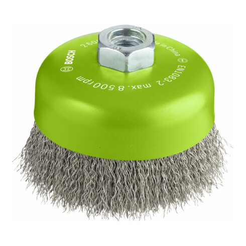 Brosse boisseau Bosch 100 mm à fils d'inox ondulés