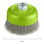 Brosse boisseau Bosch 100 mm à fils d'inox ondulés-4