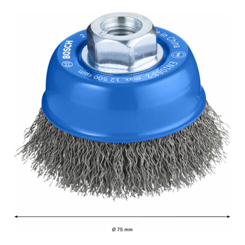 Brosse boisseau Bosch à fils d'acier ondulés