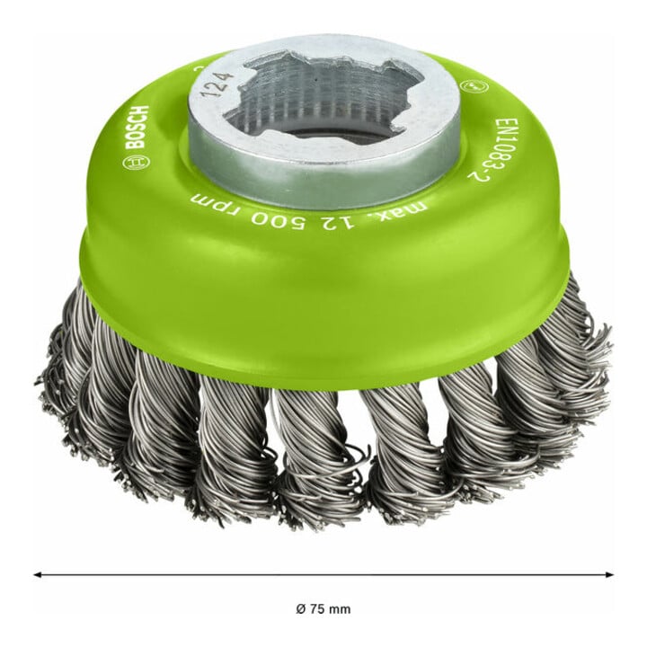 Brosse boisseau en acier inoxydable X-LOCK 75 fils torsadés 75 mm, 0,5 mm, X-LOCK