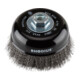 Brosse boisseau métallique Rhodius STBW avec fil d'acier ondulé pour utilisation sur meuleuses d'angle, 125 x 30 x M14 mm