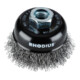 Brosse boisseau métallique Rhodius STBW avec fil d'acier ondulé pour utilisation sur meuleuses d'angle, 60 x 21 x M14 mm