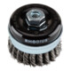 Brosse boisseau métallique Rhodius STBZ avec fil d'acier torsadé pour utilisation sur meuleuses d'angle, 80 x 20 x M14 mm