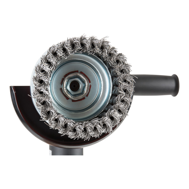 Brosse boisseau STIER Ø 65 mm, M14, 0,35 mm, torsadée, acier
