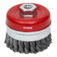 Brosse boisseau STIER Ø 80 mm, M14, 0,8 mm, torsadée, acier-1