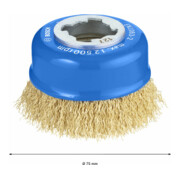 Brosse boisseau X-LOCK à 70 fils ondulés et laitonnés 70 mm, 0,3 mm, X-LOCK-5