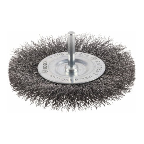 Brosse circulaire 100 mm à fils d'acier ondulés 0,2 mm 100 mm, 0,2 mm, 10 mm