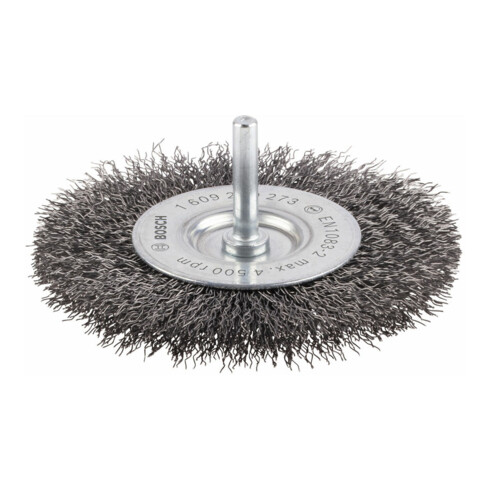 Brosse circulaire 100 mm à fils d'acier ondulés 0,3 mm 100 mm, 0,3 mm, 10 mm