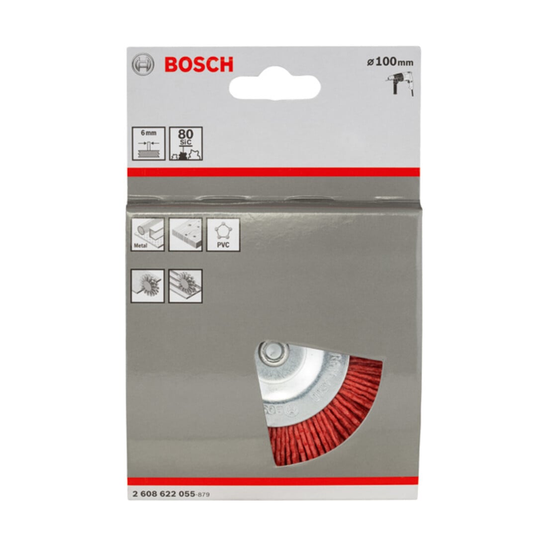 Brosse circulaire 100 mm à fils de nylon 1 mm 100 mm, 1 mm, 8 mm