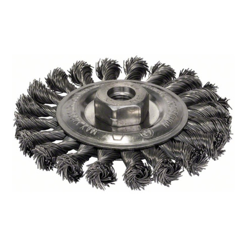 Brosse circulaire 115 mm à fils d'acier torsadés 115 mm, 0,5 mm, 12 mm, M14
