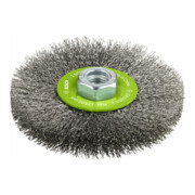 Brosse circulaire 115 mm à fils d’inox ondulés 115 mm, 0,3 mm, M14