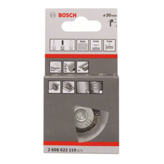 Brosse à disques Bosch en acier inoxydable avec fil serti