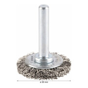 Brosse circulaire 30 mm à fils d'inox ondulés 0,3 mm 30 mm, 0,3 mm, 6 mm-4