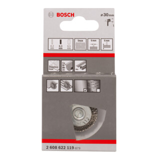 Brosse à disques Bosch en acier inoxydable avec fil serti