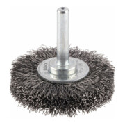 Brosse circulaire 50 mm à fils d'acier ondulés 0,2 mm 50 mm, 0,2 mm, 15 mm