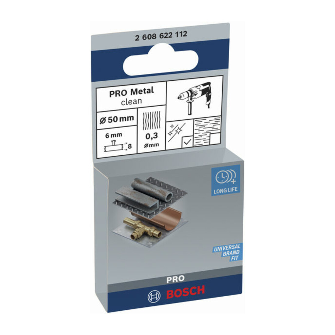 Brosse à disque en acier Bosch avec fil ondulé