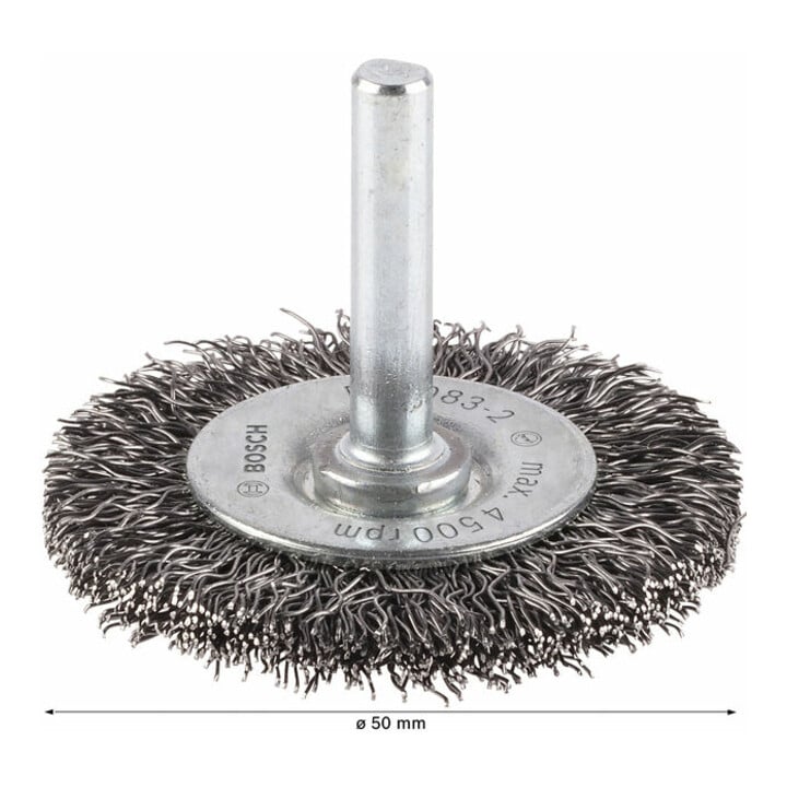 Brosse circulaire 50 mm à fils d'acier ondulés 0,3 mm 50 mm, 0,3 mm, 8 mm