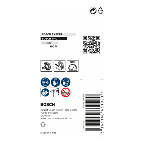 Brosse à disque en acier Bosch avec fil ondulé