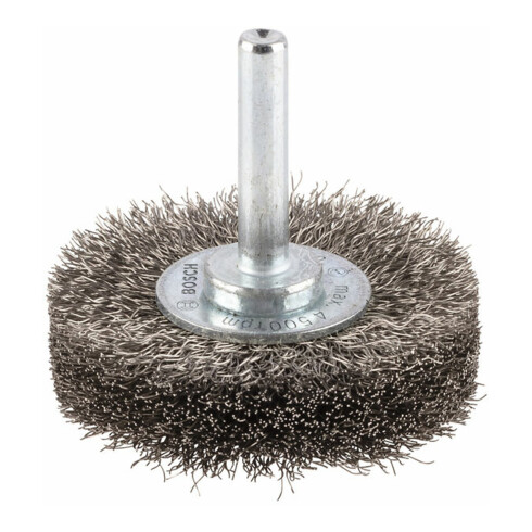 Brosse circulaire 50 mm à fils d'inox ondulés 0,2 mm 50 mm, 0,2 mm, 15 mm