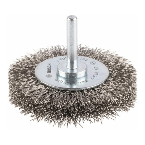 Brosse circulaire 70 mm à fils d'inox ondulés 0,3 mm 70 mm, 0,3 mm, 15 mm