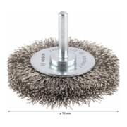 Brosse circulaire 70 mm à fils d'inox ondulés 0,3 mm 70 mm, 0,3 mm, 15 mm-4
