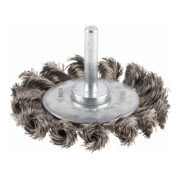 Brosse circulaire 70 mm à fils d'inox torsadés 0,35 mm 70 mm, 0,35 mm, 14 mm