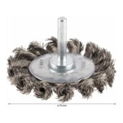 Brosse circulaire 70 mm à fils d'inox torsadés 0,35 mm 70 mm, 0,35 mm, 14 mm-4
