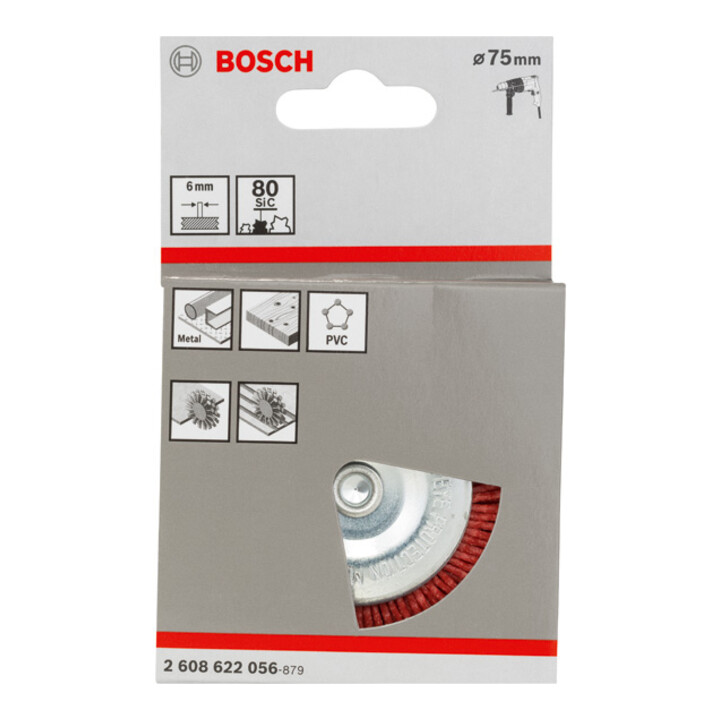 Brosse circulaire 75 mm à fils de nylon 1 mm 75 mm, 1 mm, 8 mm