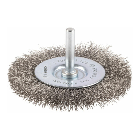 Brosse circulaire 80 mm à fils d'inox ondulés 0,2 mm 80 mm, 0,2 mm, 4 mm