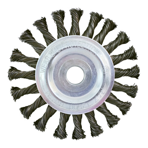 Brosse circulaire acier torsadé 0,5mm, Ø 115mm