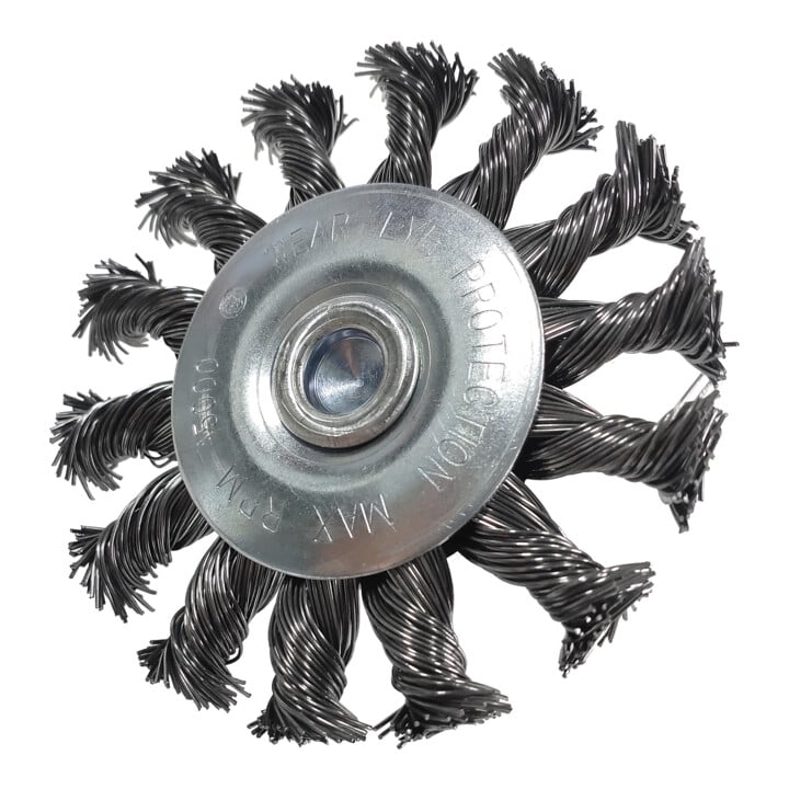 Brosse circulaire acier torsadé 0,5mm, Ø 75mm, avec queue de serrage