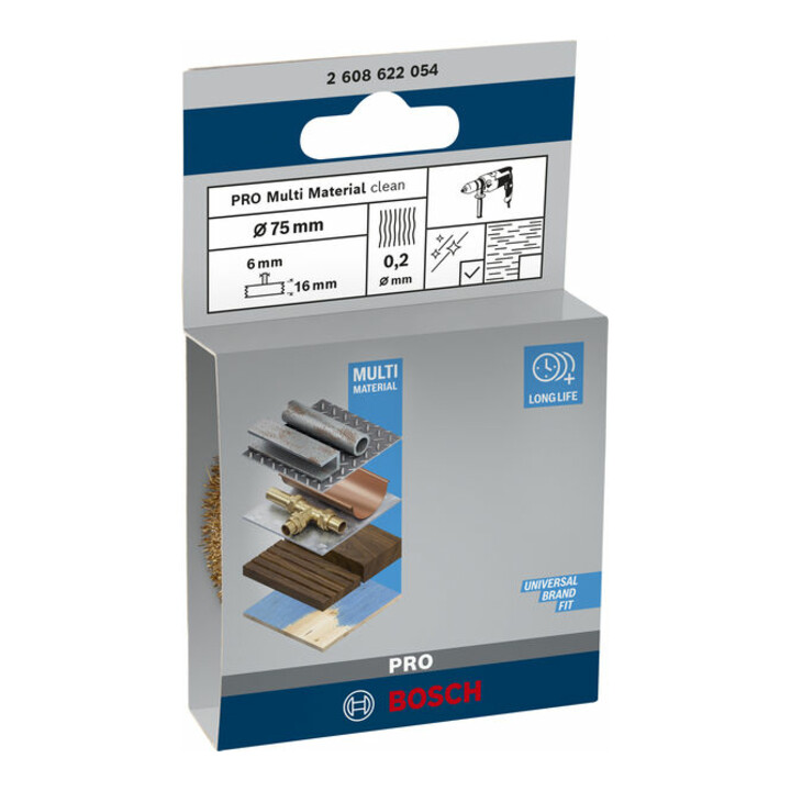 Brosse circulaire Bosch 75 mm à fils ondulés et laitonnés