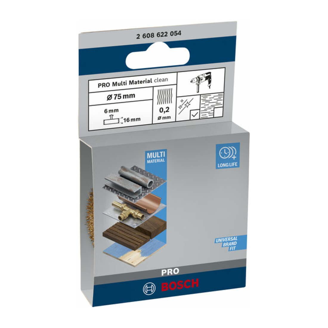 Brosse circulaire Bosch 75 mm à fils ondulés et laitonnés